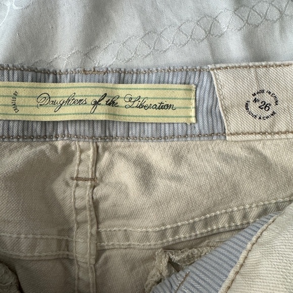 Daughters of the Liberation Women's Light Beige Moto Pants Size 26 Ankle Zipper - Picture 7 of 14